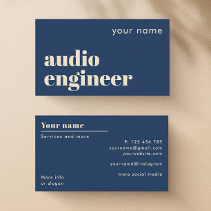 Tarjeta de visita de ingeniero de audio técnico de