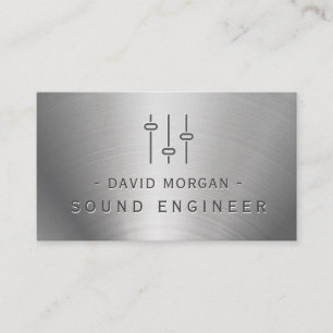 Tarjeta de visita de ingeniero de sonido metal