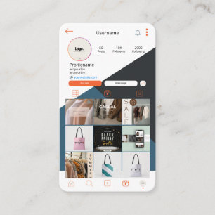 Tarjeta de visita de Instagram Código QR Tarjeta d