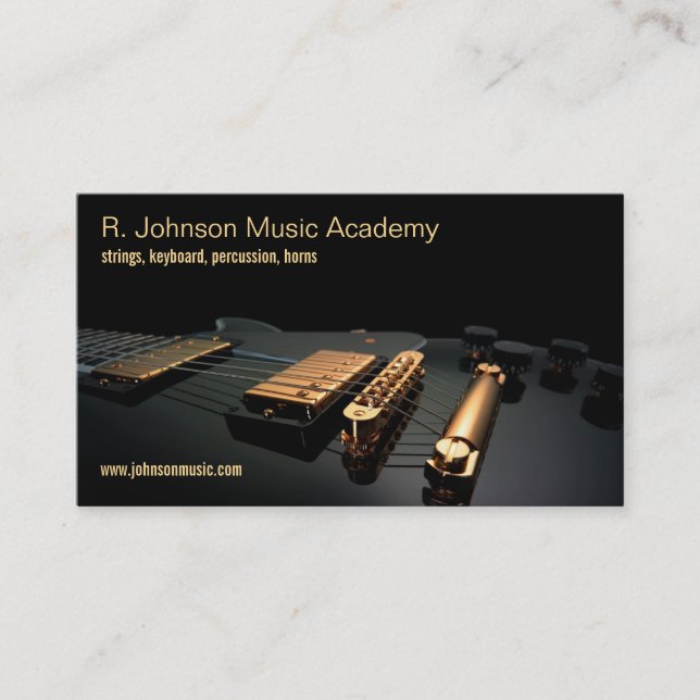 tarjeta de visita de instructor de música de guita (Anverso)