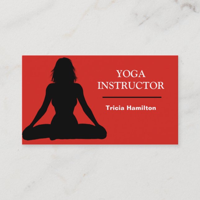Tarjeta de visita de instructores de yoga (Anverso)