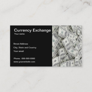 Tarjeta de visita de intercambio de moneda