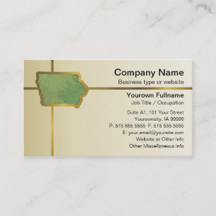 Tarjeta de visita de Iowa Map