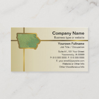 Tarjeta de visita de Iowa Map
