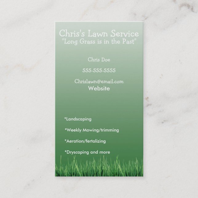 Tarjeta de visita de jardinería (Anverso)