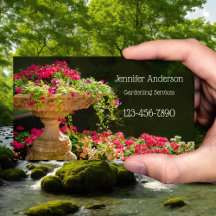 Tarjeta de visita de jardinería Fuente de Flores