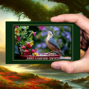Tarjeta de visita de jardinería y paisajismo ecoló