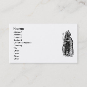 Tarjeta de visita de jefe indio