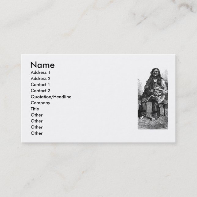 Tarjeta de visita de jefe indio (Anverso)