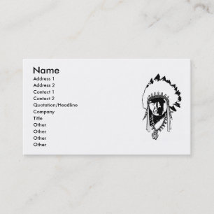 Tarjeta de visita de jefe indio