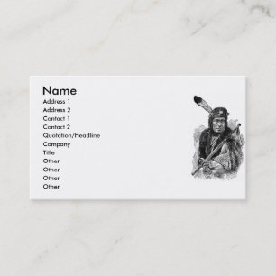 Tarjeta de visita de jefe indio