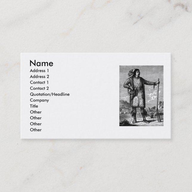 Tarjeta de visita de jefe indio estadounidense (Anverso)