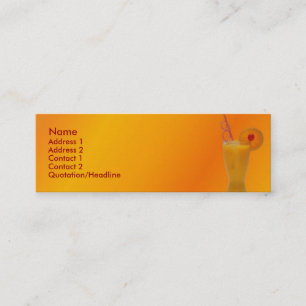 Tarjeta de visita de jugo naranja