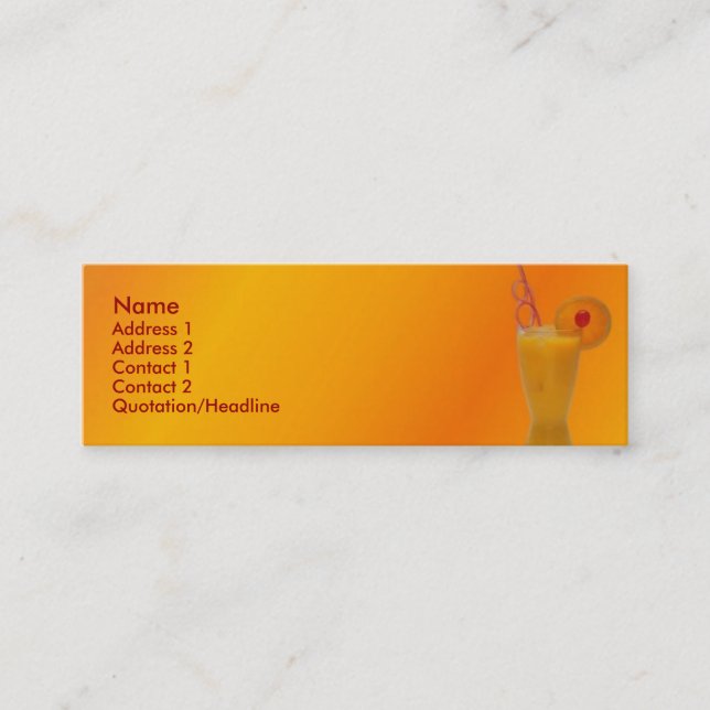 Tarjeta de visita de jugo naranja (Anverso)