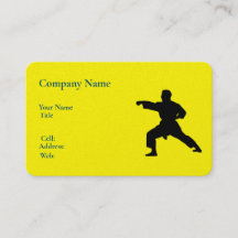 Tarjeta de visita de karate blanco básica Template
