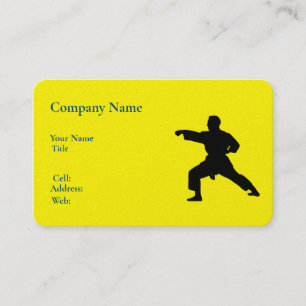Tarjeta de visita de karate blanco básica Template