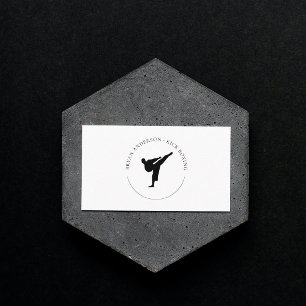 Tarjeta de visita de Kickboxing - Logotipo mínimo 