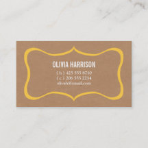 tarjeta de visita de Kraft del marco