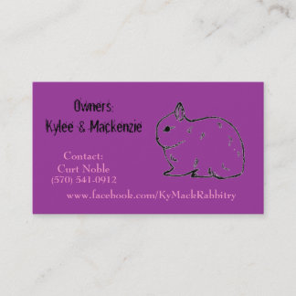 Tarjeta de visita de KyMack Rabbitry