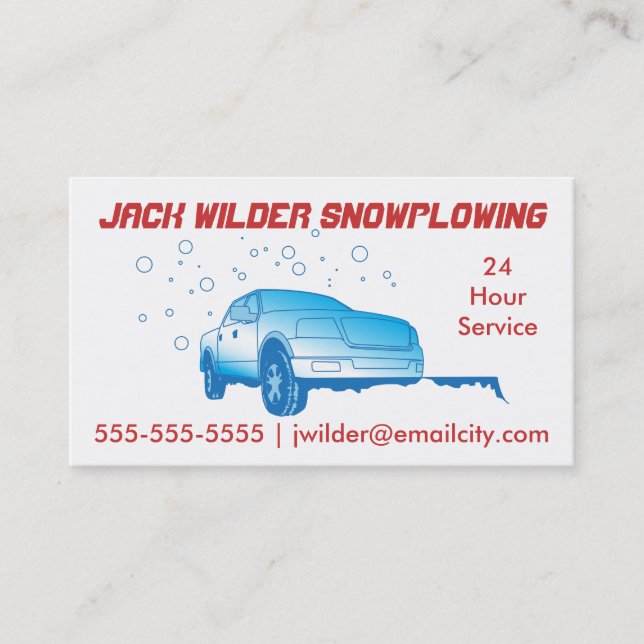 Tarjeta de visita de la acción de Snowplowing (Anverso)