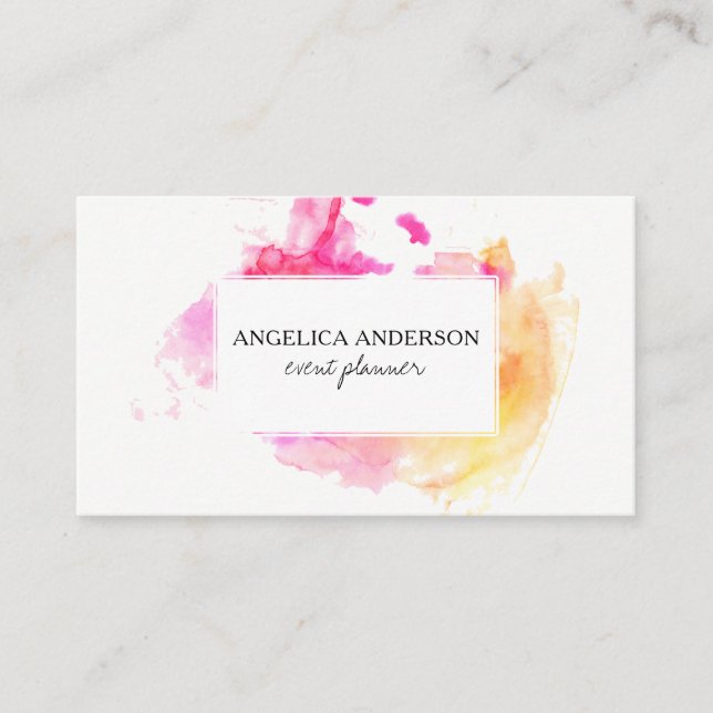 Tarjeta de visita de la acuarela (Anverso)