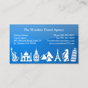 Tarjeta de visita de la agencia de viajes