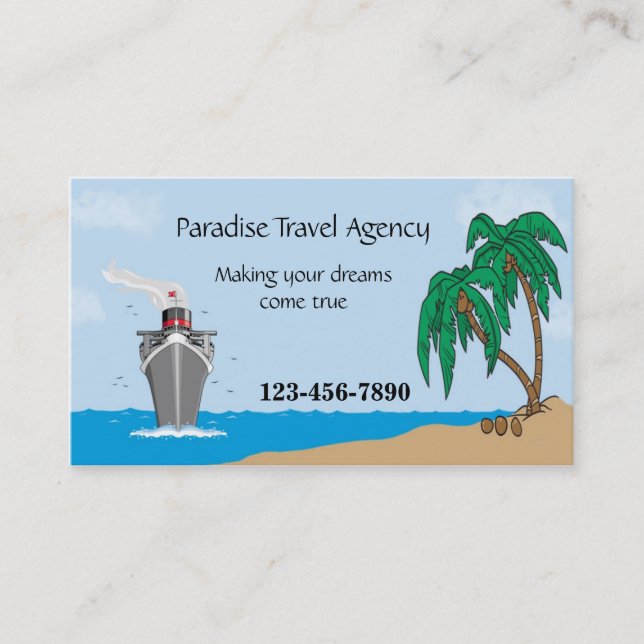 Tarjeta de visita de la agencia de viajes (Anverso)