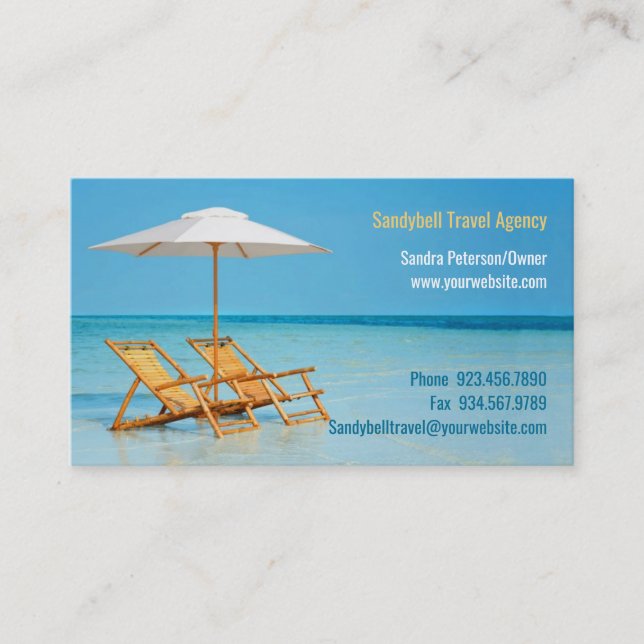 Tarjeta de visita de la agencia de viajes (Anverso)