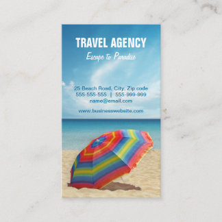 Tarjeta de visita de la agencia de viajes/del