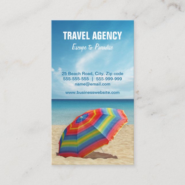 Tarjeta de visita de la agencia de viajes/del (Anverso)