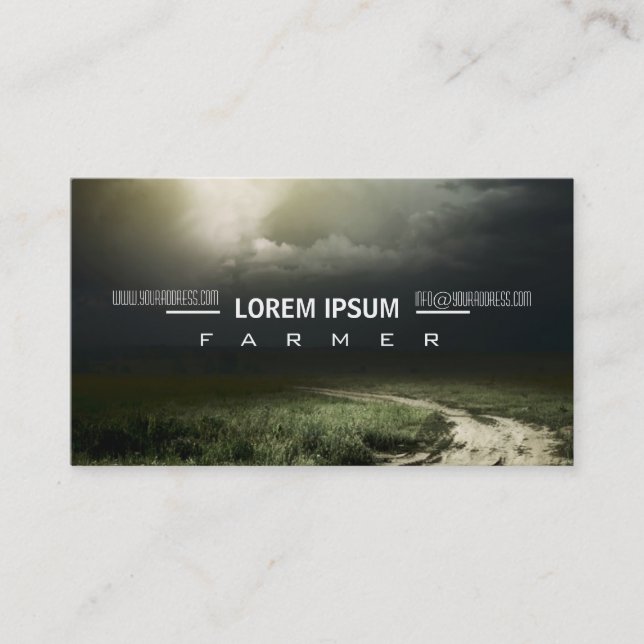 Tarjeta de visita de la agricultura del prado del (Anverso)