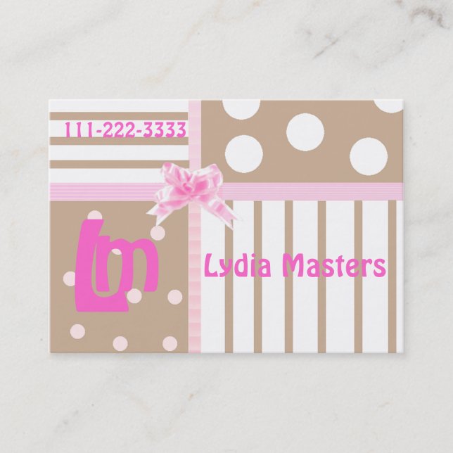 Tarjeta de visita de la alta moda de los niños (Anverso)