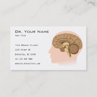 Tarjeta de visita de la anatomía del cerebro