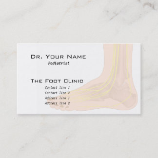 Tarjeta de visita de la anatomía del pie