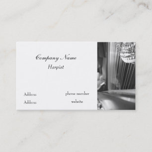 Tarjeta de visita de la arpa blanco y negro