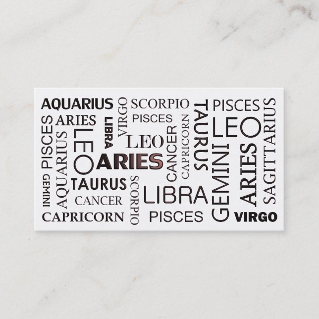 Tarjeta de visita de la ASTROLOGÍA (Anverso)