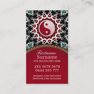 Tarjeta de visita de la balanza de Yin Yang de la