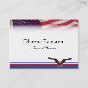 Tarjeta de visita de la bandera americana