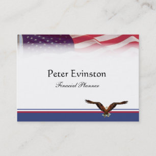 Tarjeta de visita de la bandera americana
