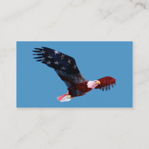 Tarjeta de visita de la bandera americana de Eagle