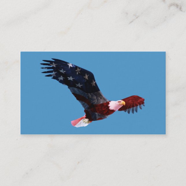Tarjeta de visita de la bandera americana de Eagle (Anverso)