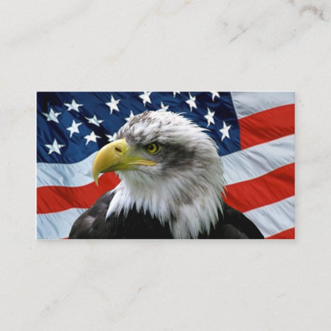 Tarjeta de visita de la bandera americana de Eagle (Anverso)