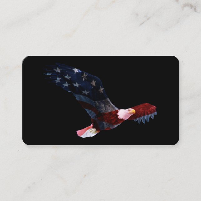 Tarjeta de visita de la bandera americana de Eagle (Anverso)