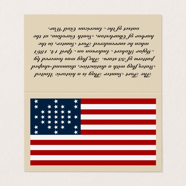 Tarjeta de visita de la bandera de Sumter del (Exterior desplegado)