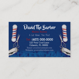 Tarjeta de visita de la barbería (polo y podadora