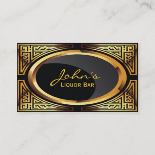 Tarjeta de visita de la barra del oro decorativo y