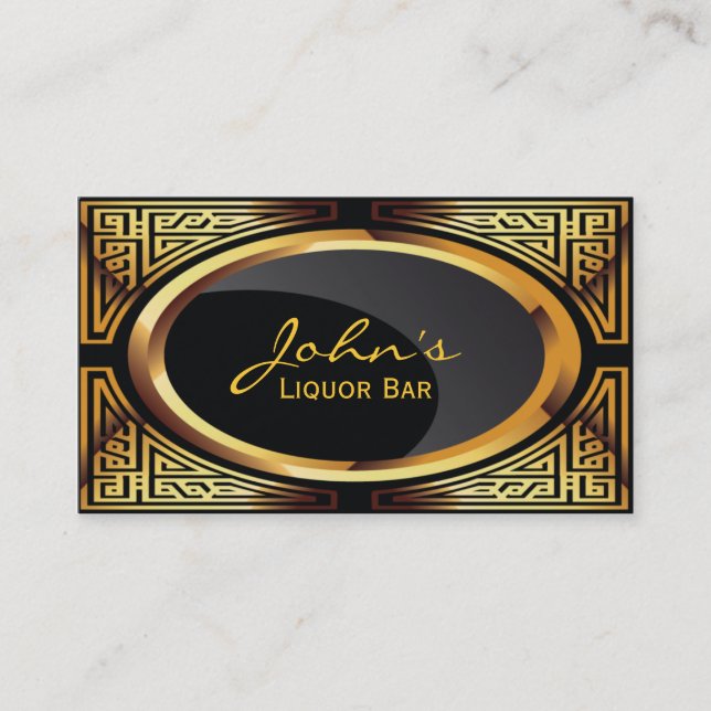 Tarjeta de visita de la barra del oro decorativo y (Anverso)