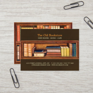 Tarjeta de visita de la biblioteca de la librería