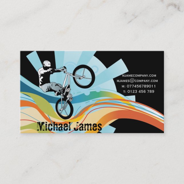 tarjeta de visita de la bicicleta del grunge (Anverso)