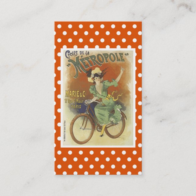 Tarjeta de visita de la bicicleta del vintage (Anverso)